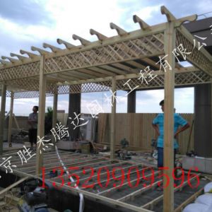 順義花園設(shè)計制作防腐木花架